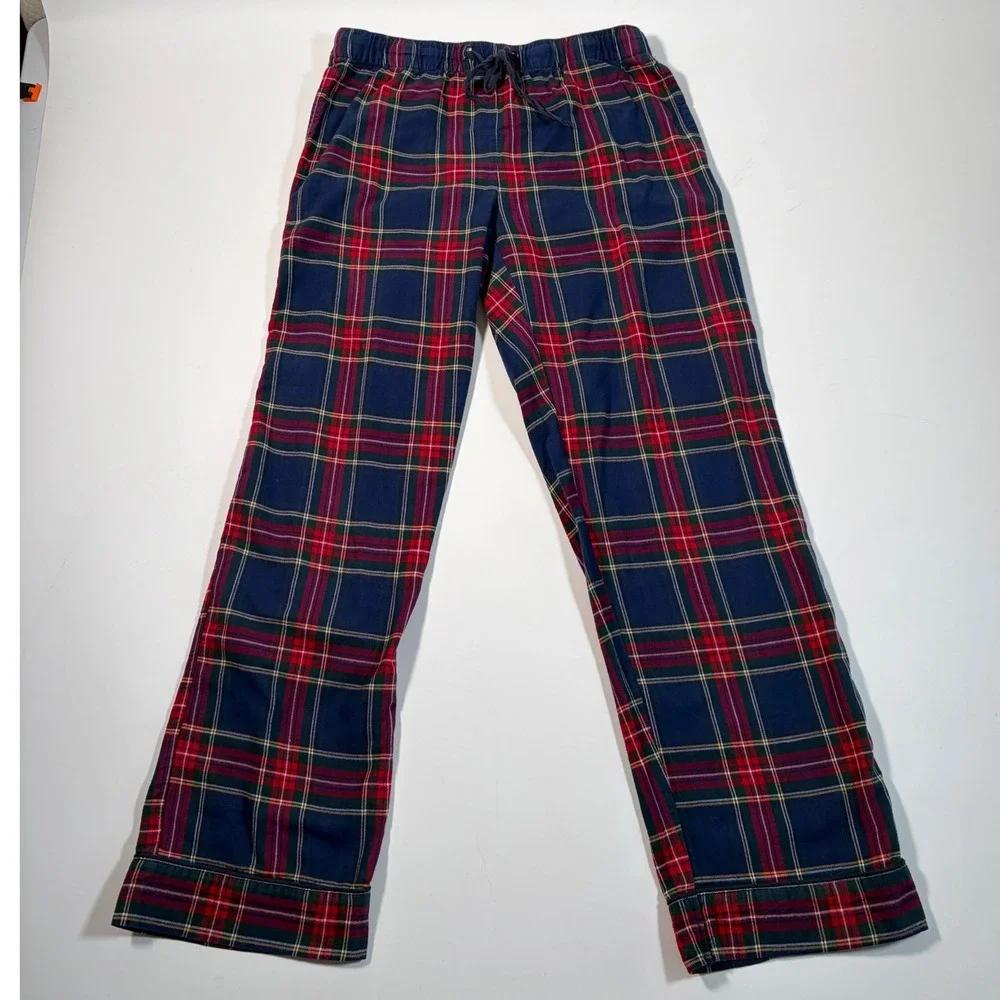Petite Plume Women's Small Imperial Tartan Plaid Cotton Pajama Pants Quiet Luxry